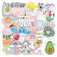 50pcs vsco cute cartoon colored stickers for notebook car luggage motorcycle laptop diy waterproof pvc sticker kids toys