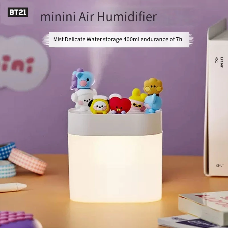 

Kawaii BT21 Anime Hobby Tata Rj Chimmy Cooky Shooky Mang Koya Minini Series Indoor Office Mute Usb Spray Humidifier