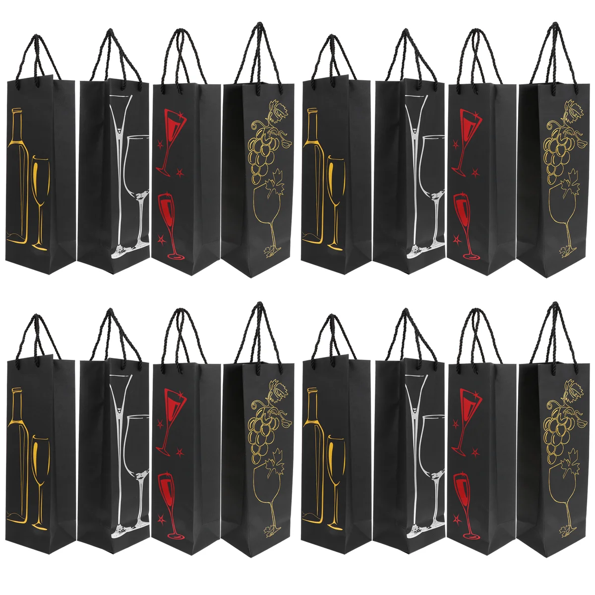 

16pcs Creative Pattern Red Bottle Handbag Paper Carry Bags (Random Pattern)