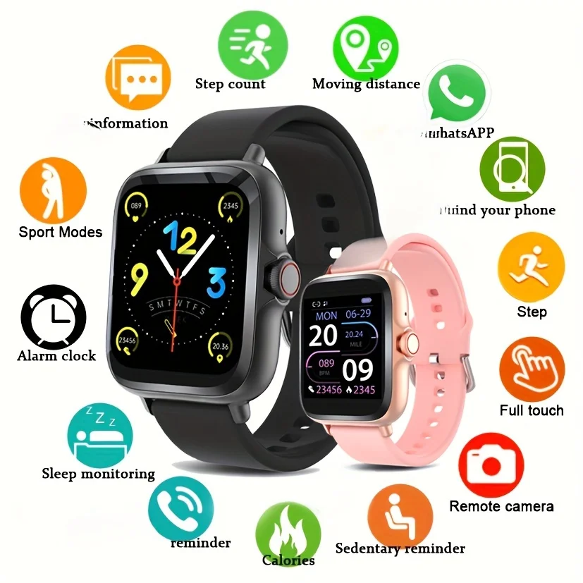 Умные часы с сенсорным экраном HD беспроводные Смарт-часы мониторингом сна