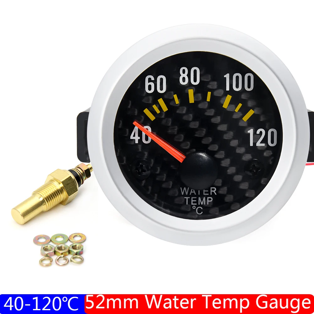 

52 мм автоматическая модификация автомобиля указатель тахометр об/мин повышение температуры воды измеритель температуры масла датчик напряжения 12 В на заказ