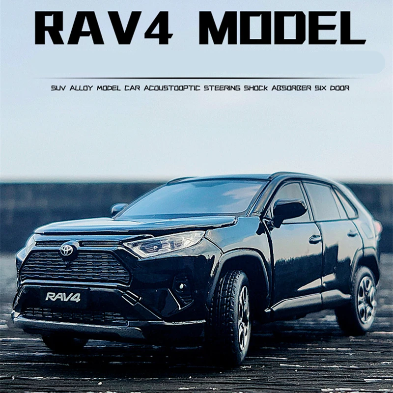 

1:32 RAV4 SUV Alloy Car Model Diecast Metal Toy Vehicles Car Model High Simulation Sound and Light Collection Childrens Toy Gift