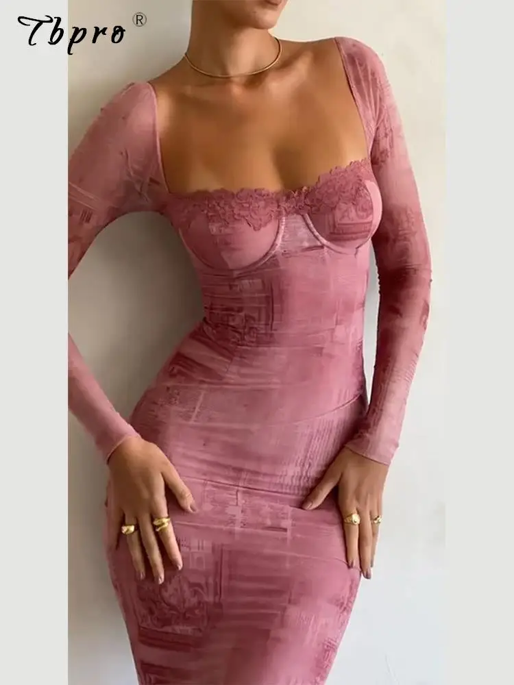 

Элегантное приталенное платье с квадратным вырезом и принтом, женское сексуальное длинное платье без рукавов с открытой спиной и шнуровкой, женское платье для ночного клуба