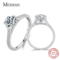modian 1ct moissanite ring classic 925 sterling silver luxury wedding engagement rings for women anniversary fine jewelry gift