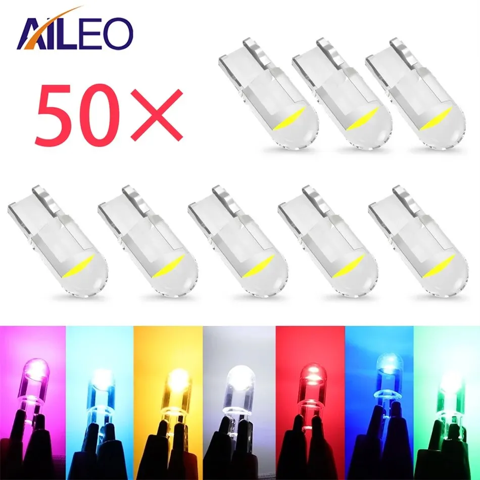 

AILEO T10 LED W5W Canbus Стеклянная COB Лампа 6000K Белого/красного Света Для Маркерной Подсветки, Подсветки Номерного Знака