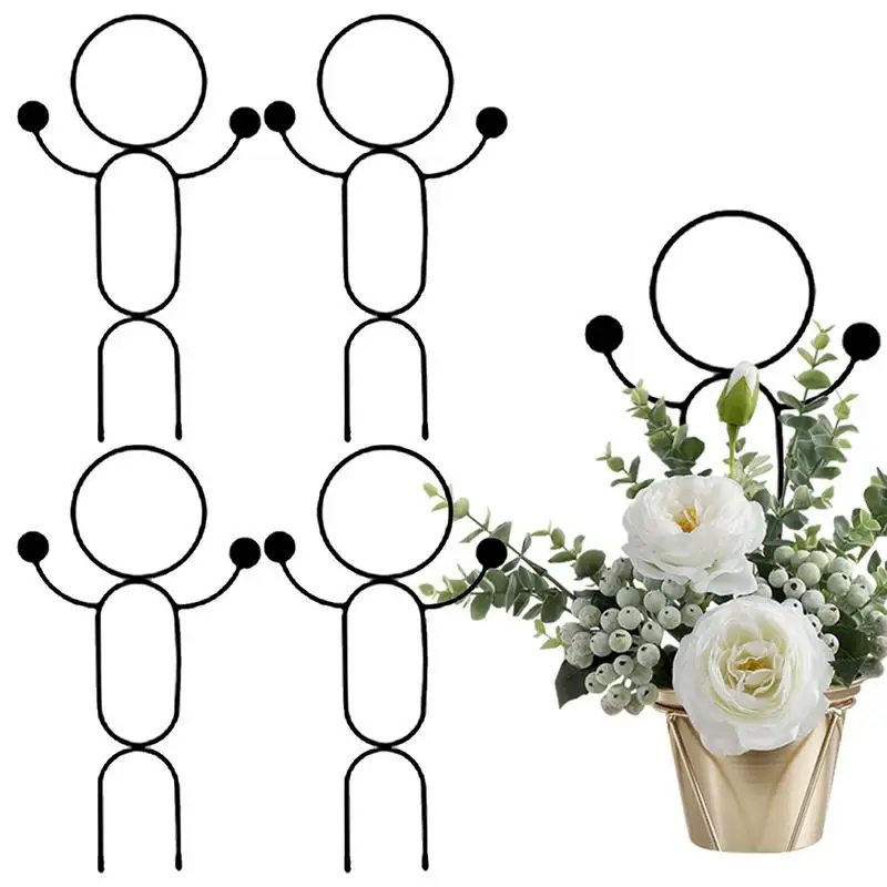 

Metal Trellis 4pcs Small Person Shaped Mini Metal Trellis For Potted Plants Small Garden Trellis For Potted Plant DIY Plant