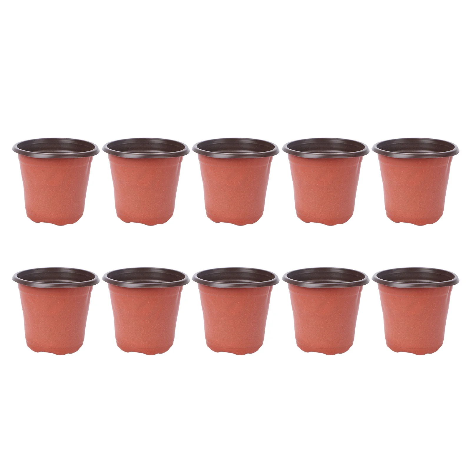 

10PCS Plastic Plant Flower Pots Nursery Seedlings Pot Lightweight Two-tone Universal Flower Plant Container Starting Pots