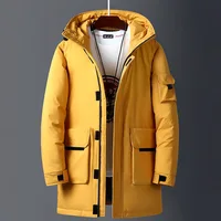 Men’s Winter Jackets Duck Warm Hooded Long Autumn Uellow