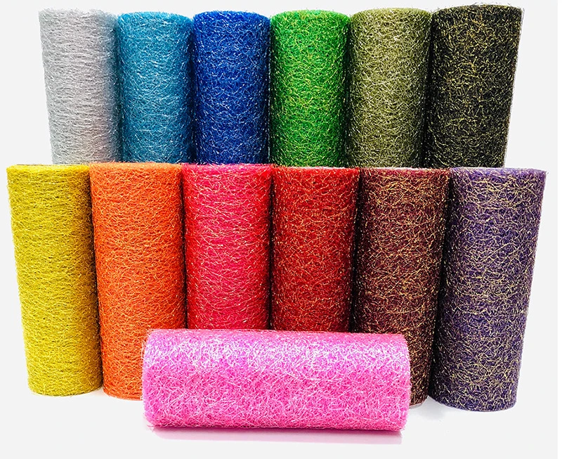 

15cm 10yards MetallicTulle Ribbon Colorful Head Printed Mesh Roll for DIY Baby Girl's Hairbow Baby Shower Party Decoration