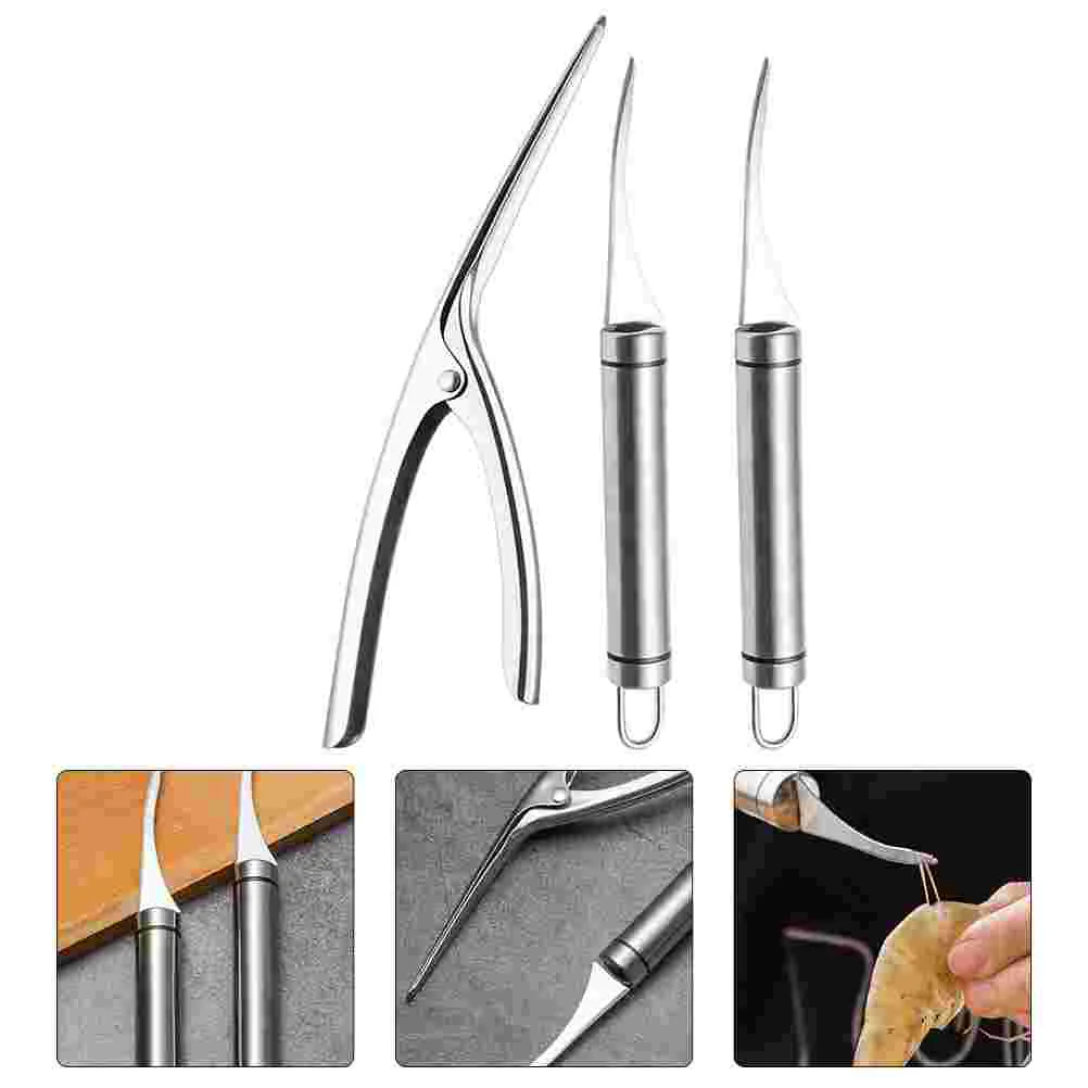 

3Pcs Kitchen Shrimp Cleaning Shrimp Remover Stainless Steel Shrimp Cleaner Tool for Shop House Use Restaurant