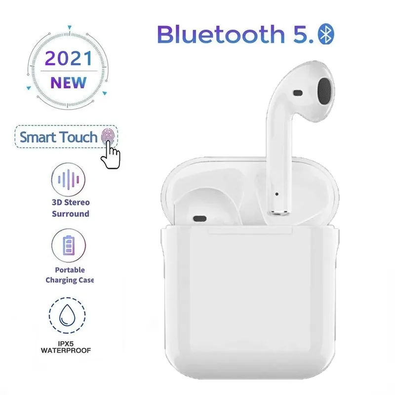 

i12 TWS Earphone Wireless Bluetooth Headphones 8D Stereo In-ear Earbuds Bass Sports Headset Earpiece Microphone For All Smartpho