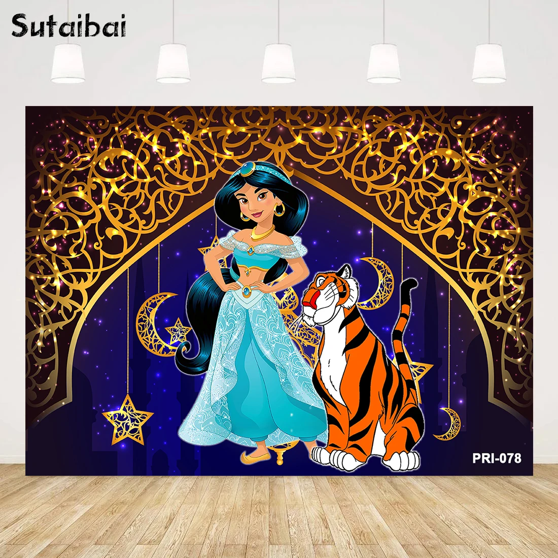 

Disney Jasmine Aladdin Princess Magic Carpet Lamp Wedding Backdrop Muslim Girls Birthday Party Baby Shower Banner Photography