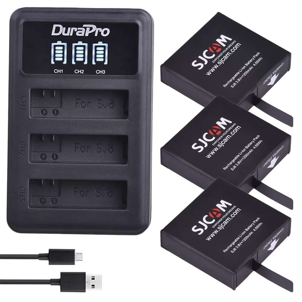 

1200mAh SJ8 Battery + LED Charger for SJCAM SJ8 Air, SJ8 Plus, SJ8 Pro Action Cameras