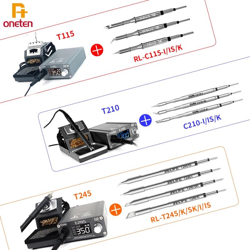 

Паяльная станция SUNSHINE GVM T115 T210 T245 с постоянной температурой для сварки микросхем печатных плат с инструментом для ремонта наконечников C210 ...