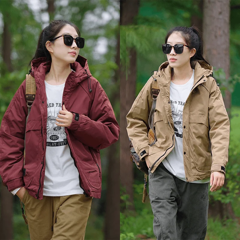 Мужское пальто-карго с хлопковой подкладкой American Hood осенне-зимняя утепленная