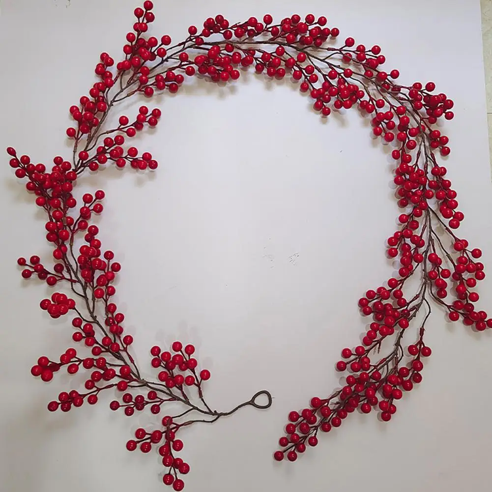 195/270 см искусственные красные ягоды гирлянда Рождественские подвесные фрукты