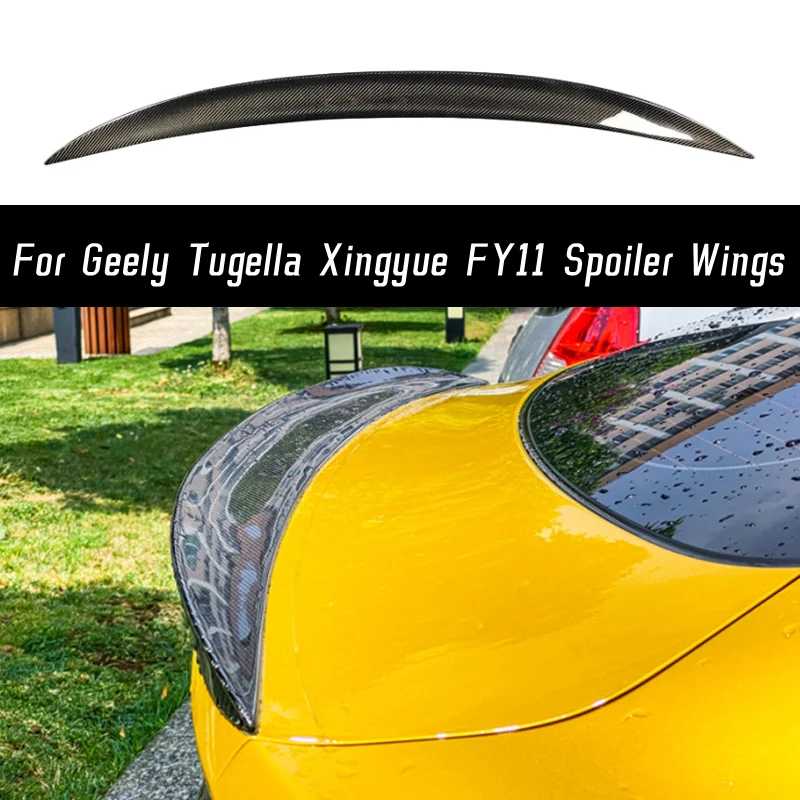 Carbon Fibe Rear Trunk Lid Boot Ducktail Spoiler Wings For 2019 20 21 22 Geely Tugella Xingyue FY11 Tuning Exterior Accessories