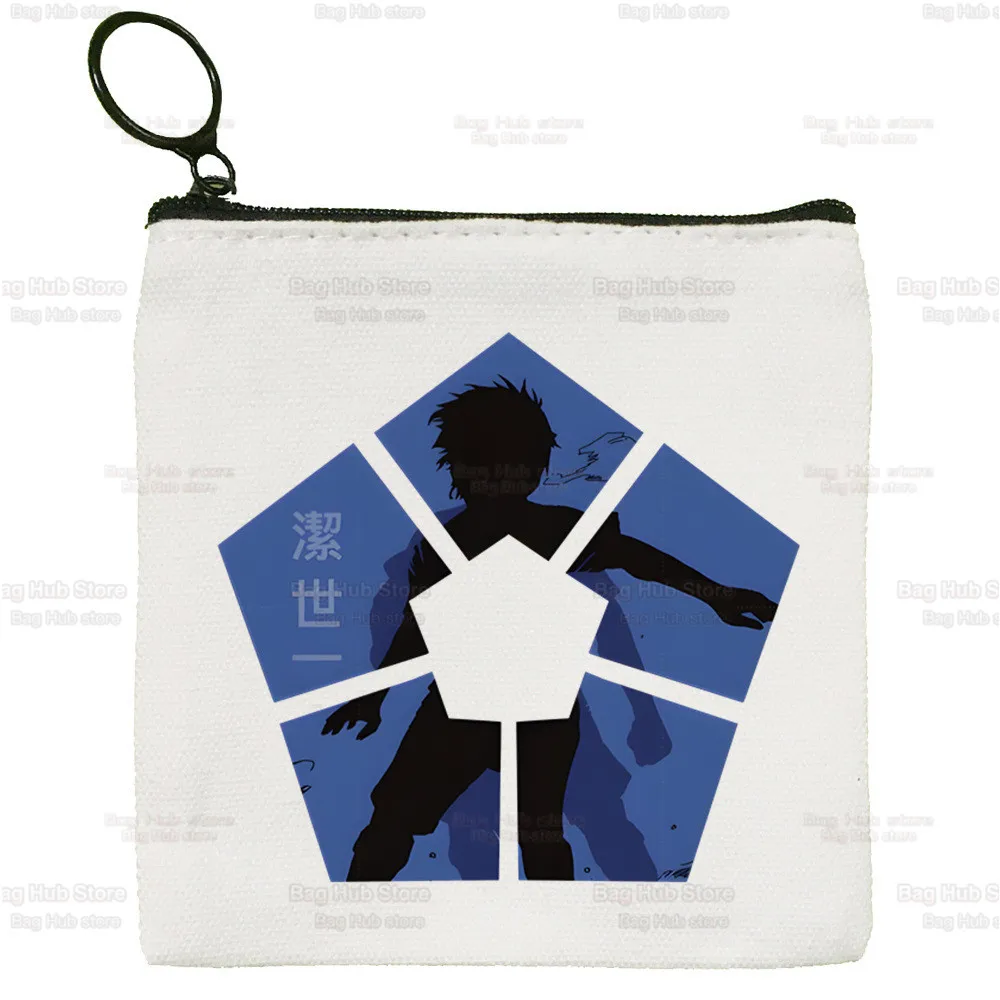 Blue Lock Isagi Yoichi Anime Coin Purse Female Fabric Small Purse Mini Clutch Bag Cute Canvas Key Case Coin Purse