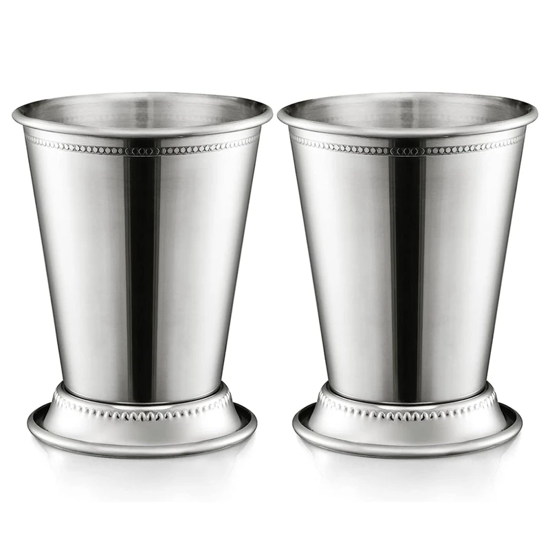 

Набор из 2 мятных чашек, Классические стаканы из нержавеющей стали для фотографий, бара, дома, ресторана, нержавеющая сталь 12 унций