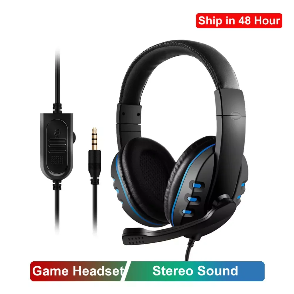 

3.5mm Wired Headphones Gaming/Gamer Headset Game Earphones with Microphone Volume Control for PS4 Play Station 4 X Box One PC