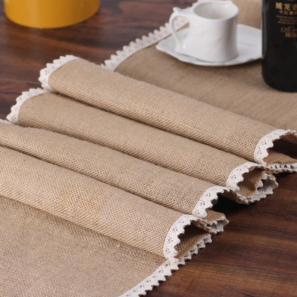 

Table Runner Christmas Linen Tablecloth Runners Decor Cloth Vintage Rustic Wedding Placemats Jute Dinner Cover Hessian Hempsmall
