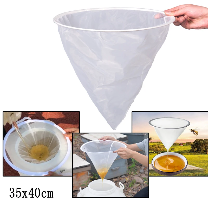 

1pcs Ultra-fine Funnel-shaped Honey Strainer Net Impurity Filter Cloth for Beekeeping Special Tools Garden Supplies Apiculture