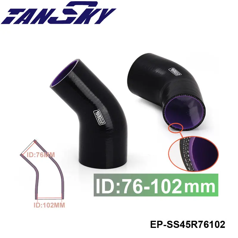 

3 "-4" 76 мм-102 мм шланг силиконовый редуктор для Mustang GT V8 / 05-10 GT500 EP-SS45R76102