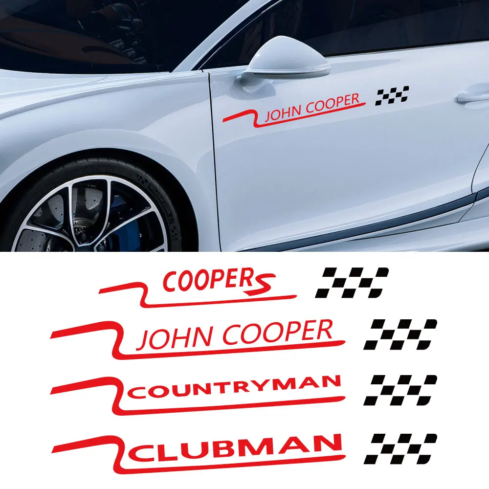 Наклейки на боковые двери автомобиля 2 шт. спортивные наклейки для мини-John Cooper R55