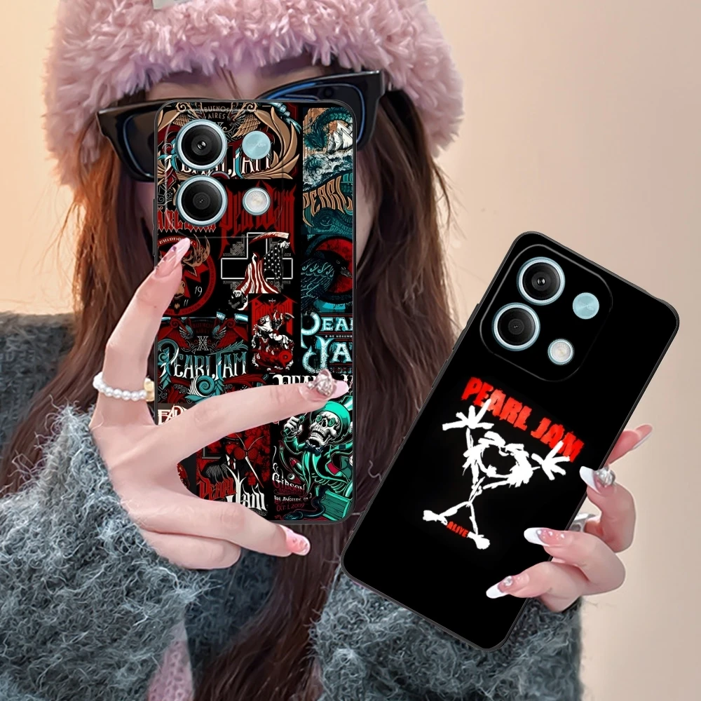 Чехол для мобильного телефона Pearl Jam Xiaomi Redmi Note 13 12 11 10 9 8 7 6 S A Pro Lite Plus 5G Черный