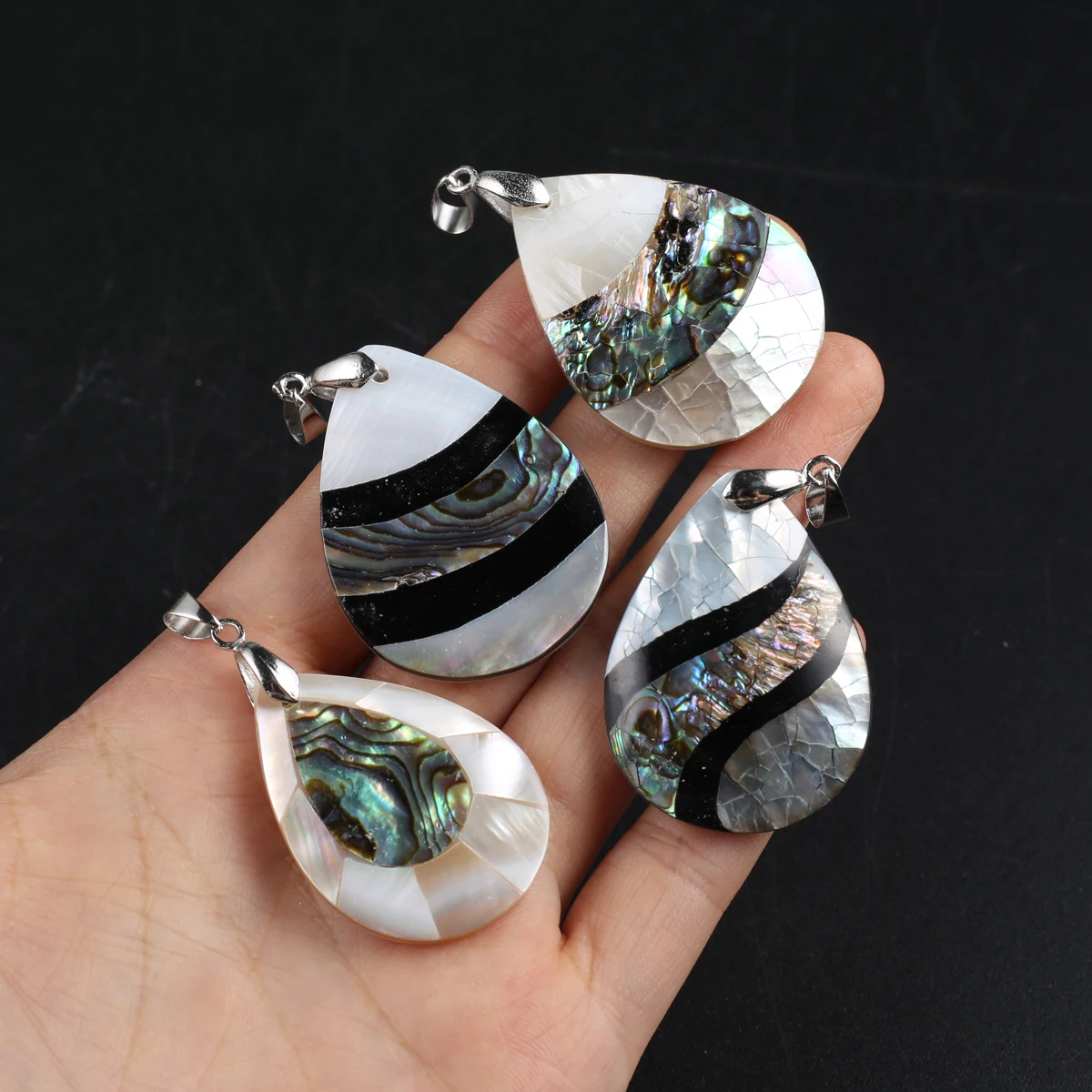 

1Pcs Random Shell Pendant Natural The Mother Of Pearl Drop-Shaped Splicing Pendant For jewelry making DIY Necklace Accessory