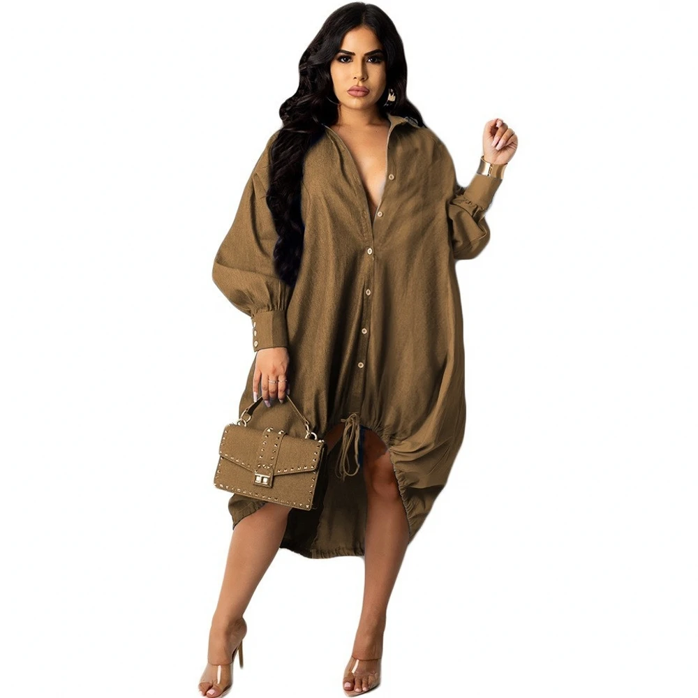 Женское платье в африканском стиле осень 2023 новое однотонное модное