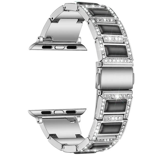 For Apple Watch Metal Gemstone Strap Wristband with Diamonds for Apple Watch Series 7 6 5 45mm  44mm 41mm 40mm Accessories