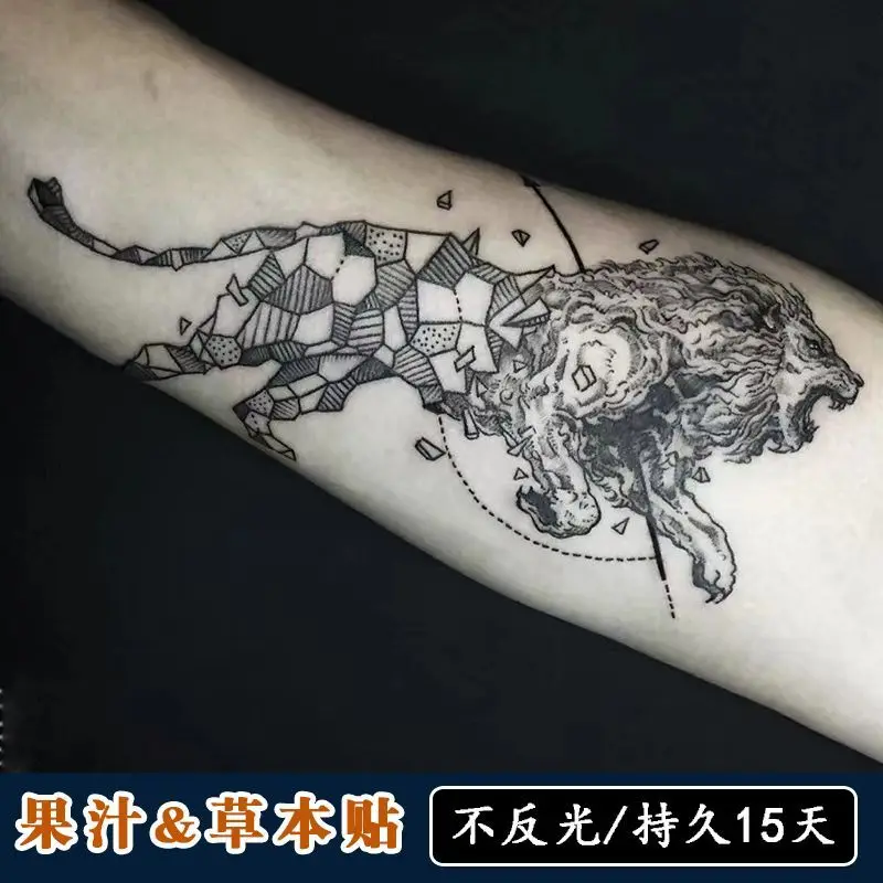 

Hip Hop Retro Broken Lion Tattoo Stickers Waterproof Temporary Tattoos Punk Fake Tattoo Festival Tatoo Hotwife Cute Wholesale