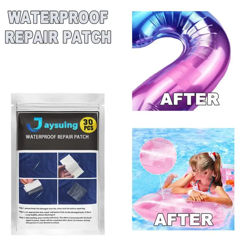 

30Pcs Waterproof Repair Tape Transparent Self Adhesive Repair Patches For Inflatable Swimming Pool Puncture Repair Patch Kit