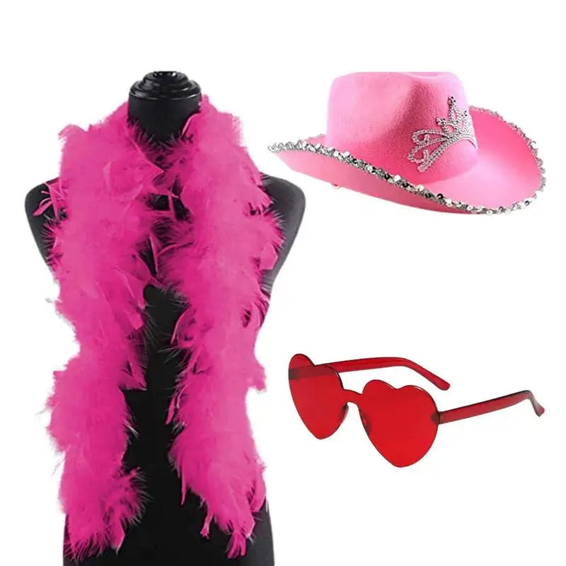 

Cowgirl шляпа розовый с солнцезащитными очками новинка элегантная розовая шляпа Cowgirl и солнцезащитные очки в форме сердца ковбойская шляпа для женщин
