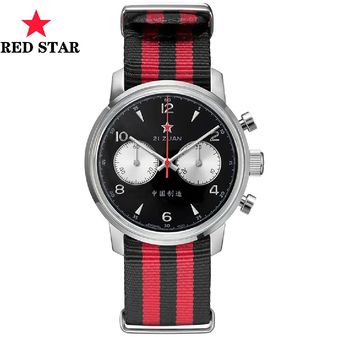 

Red Star 1963 Air Force Chronograph Men's Watch Original ST1901 Seagull Movement Chinese Panda Men Mechanical Watch Pilot Clock