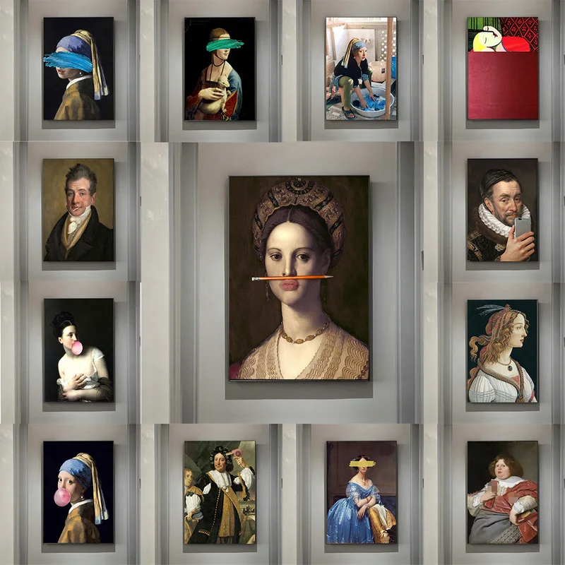 Классическая европейская масляная женщина на холсте Веселые губы ручка картины