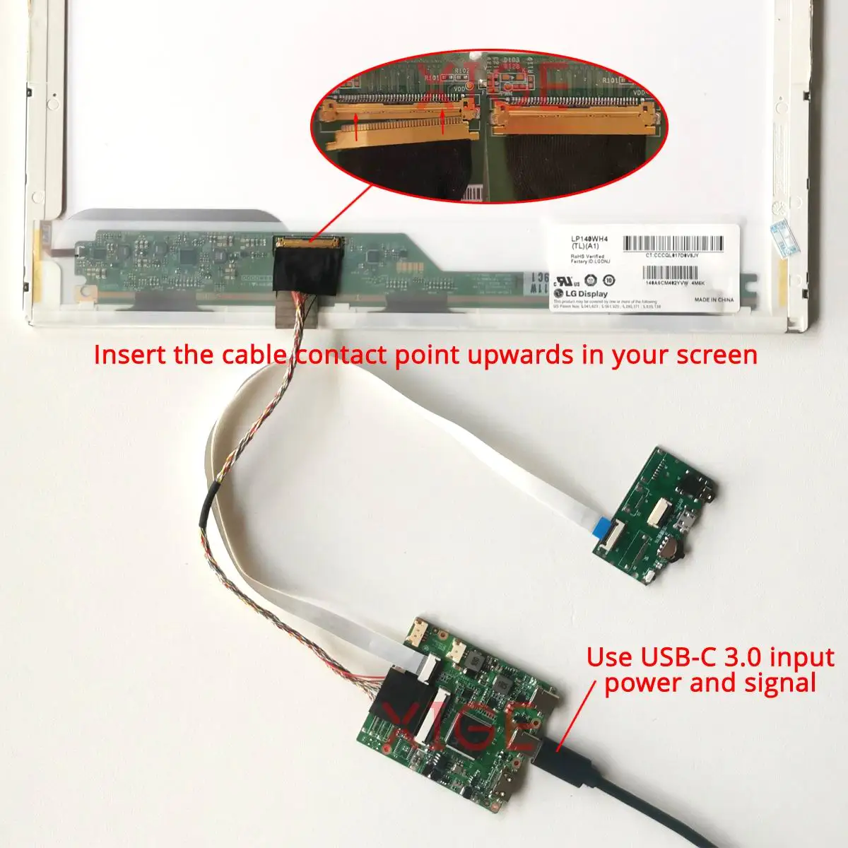 DIY комплект для LTN156AT35-H01P01T01W01 1366x768 Mini-HDMI USB-C матрица ноутбука LVDS 40-контактный TYPE-C 15,6 плата драйвера контроллера (art.: 3920cd41e2b1a) - 3920cd41e2b1a