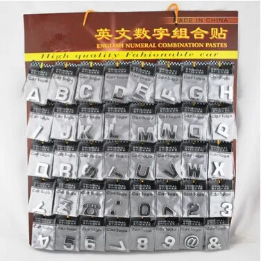 2 Sets (1 Sets=200 Pcs) Adhesive Car Number Plate Letters & numbers Car sticks on Car Styling