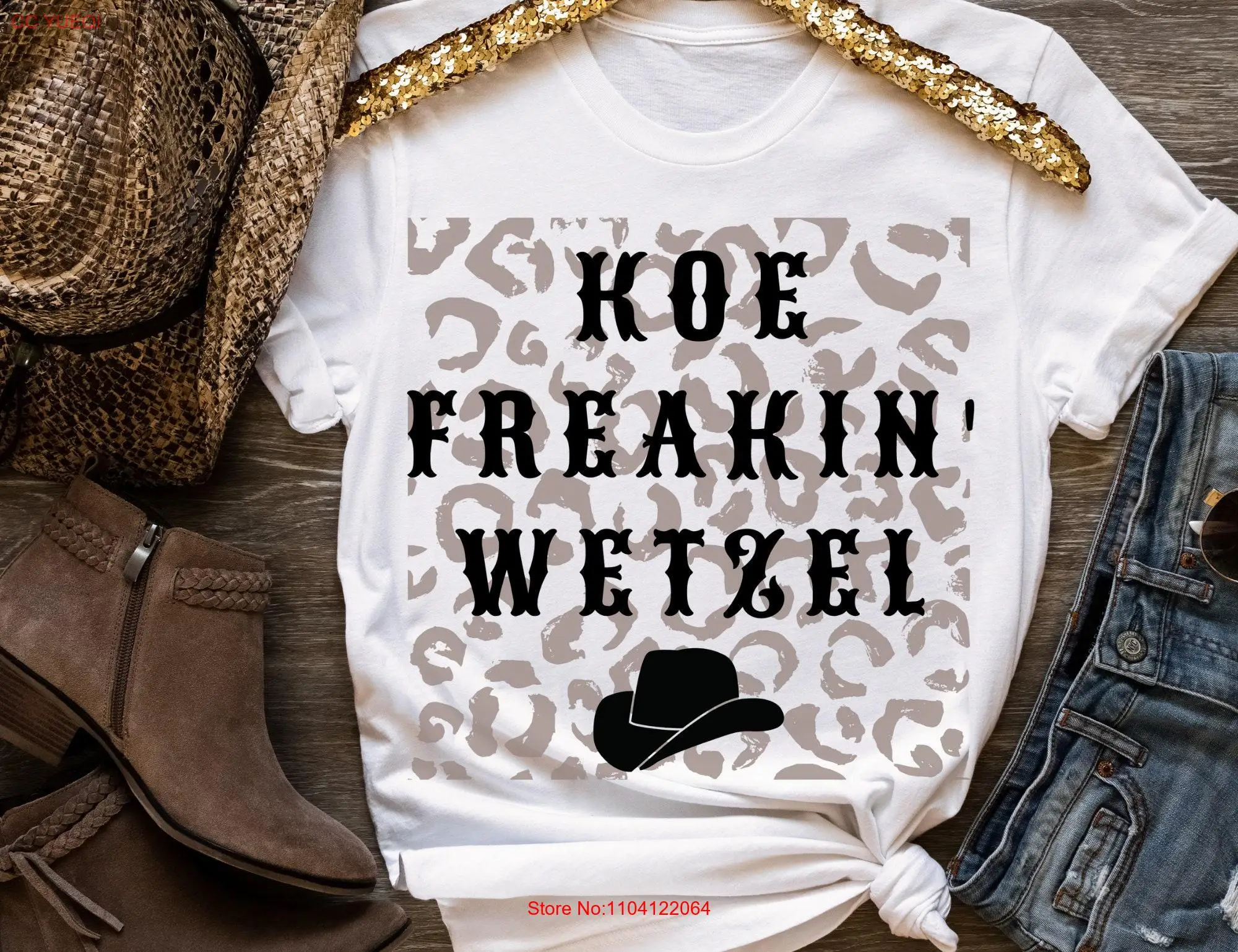 Футболка Koe Freakin' Wetzel Country ConcerT Western Nashville с длинными или короткими рукавами