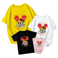 summer short sleeve top t shirt family matching 2022 disney mickey and donald duck adult unisex girl baby boy comfortable casual