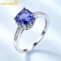 sace gems solid 925 sterling silver rings for women created tanzanite gemstone ring wedding engagement band fine jewelry new
