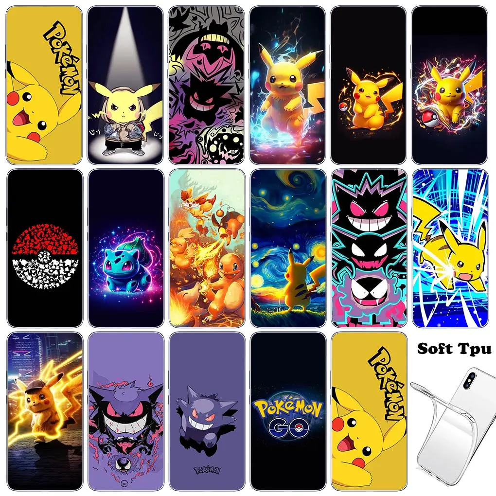 Чехол для телефона P-Pokemons GO Gengar P-Pikachus Motorola Moto E22 E40 E30 G200 G13 G14 G54 G84 G85 G04 G24 One Fusion