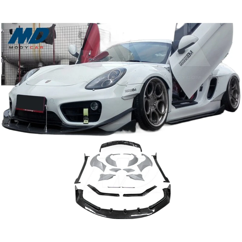 Фото Для Pors che Cayman 981, модифицированный MB DESIGN, широкий корпус, большие объемные передние и задние губы, колеса, брови №2