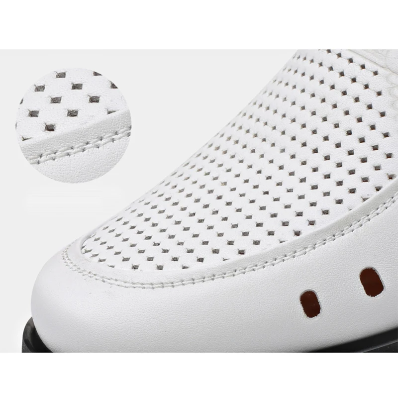 2024 Летняя обувь из натуральной кожи мужские сандалии белая плоская мягкая