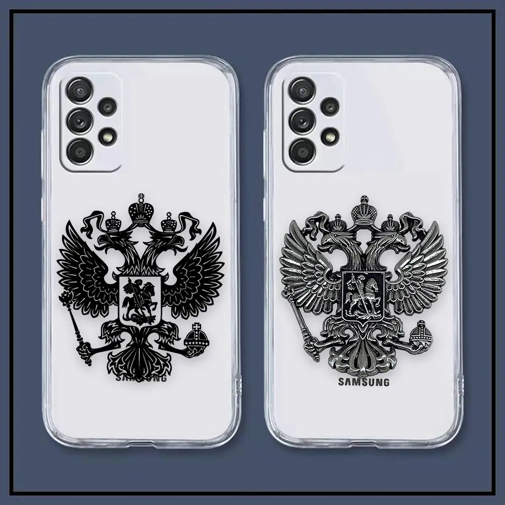

Clear A73 Case For Samsung A81 A73 A72 A71 A53 A52 A51 A50 A50S A42 A33 A32 A21 A30 A30S A23 A22 5G 4GCase Russian Flag Insignia