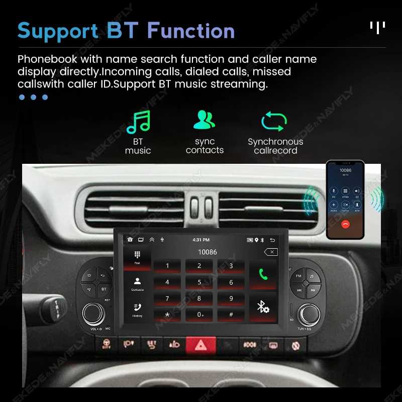 NaviFly 7 &quot4 ядра Android 13 для Fiat Panda 2013-2020 GPS авто стерео видеоплеер умная система