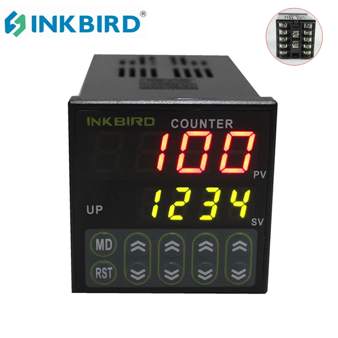 

Inkbird 4 Digital Counters Digital Preset Scale Counters Controller Tact Switch SSR Output IDC-S1RH 100 to 240V 50 to 60Hz