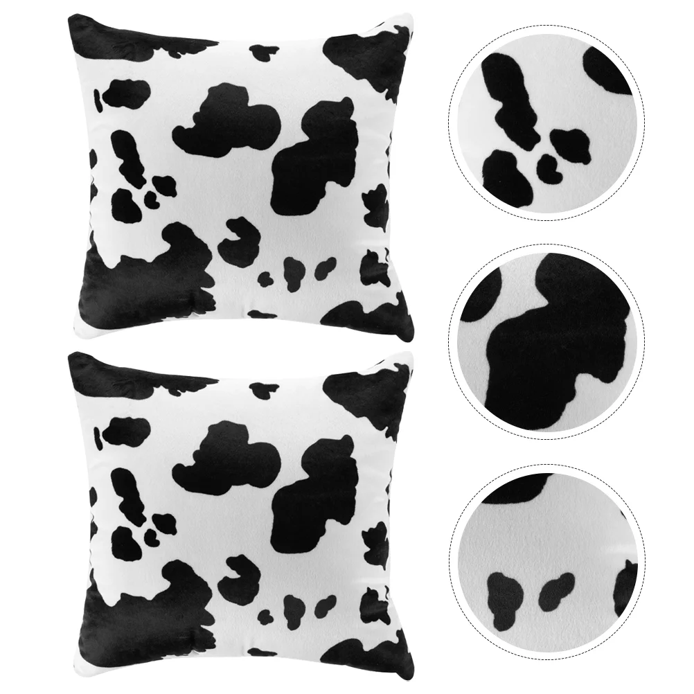 

2Pcs Pillowcase Pillow Cover Sofa Pillow Case Cow Pattern Cushion Cover