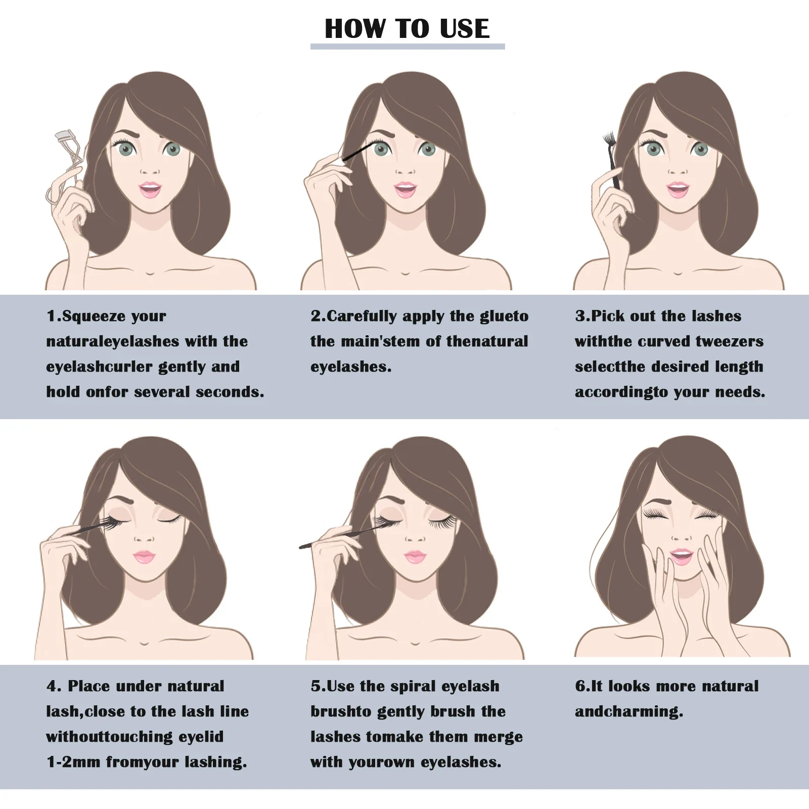 Натуральный Портативный Многоразовый Набор Накладных Ресниц Для Объемного